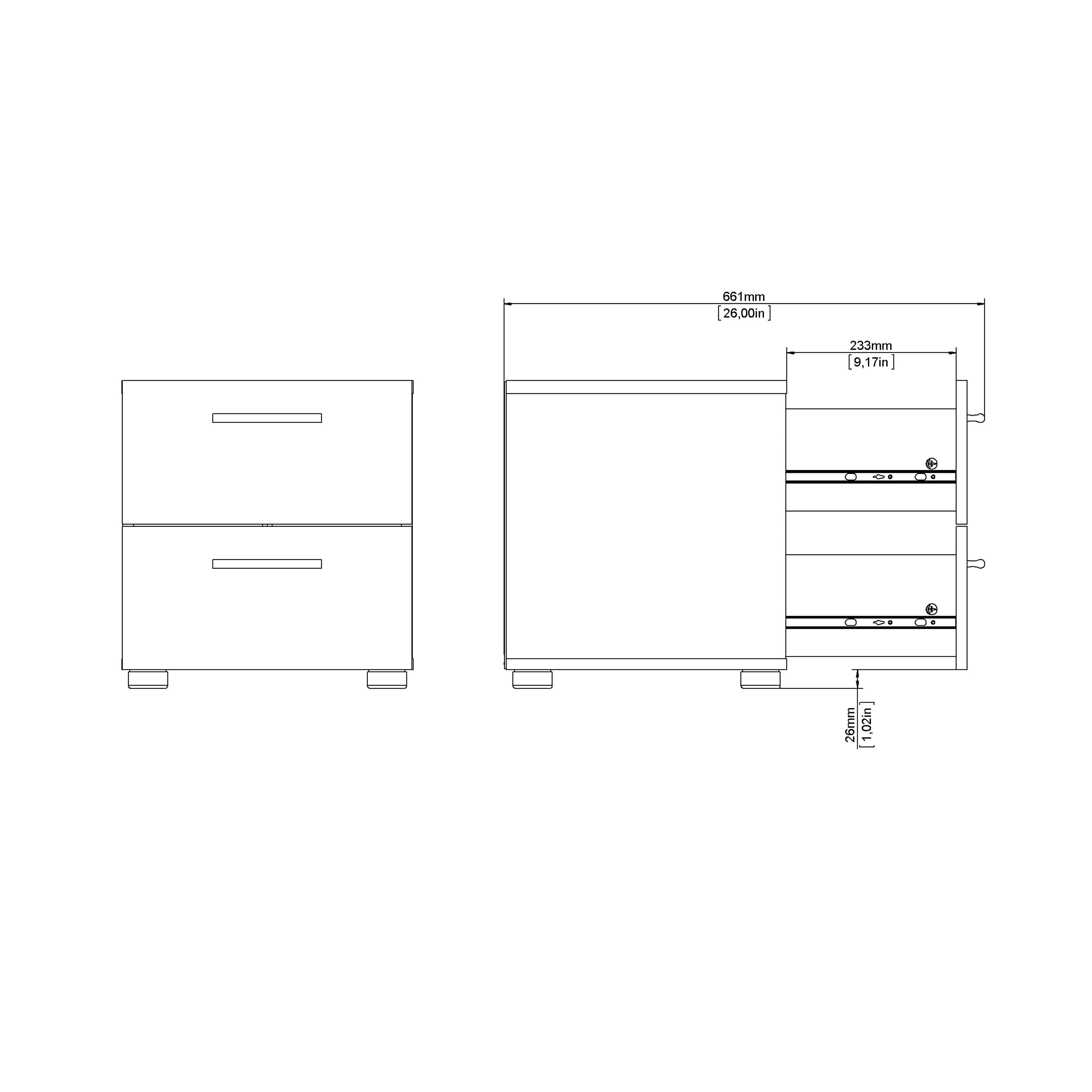 Pepe Bedside 2 Drawers in White – FTG, view 10
