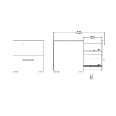 Pepe Bedside 2 Drawers in White – FTG, view 10