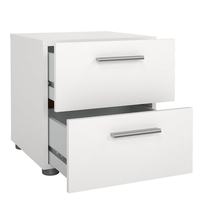 Pepe Bedside 2 Drawers in White – FTG, view 4