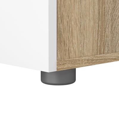 Pepe Bedside 2 Drawers in Oak with White High Gloss – FTG, view 9
