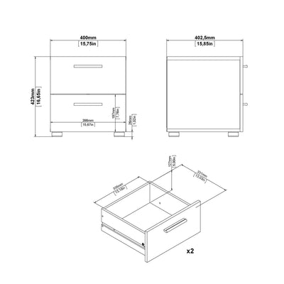 Pepe Bedside 2 Drawers in Truffle Oak – FTG, view 10