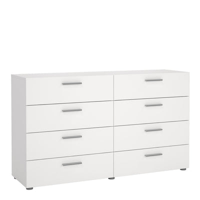 Pepe Wide Chest of 8 Drawers (4+4) in White – FTG