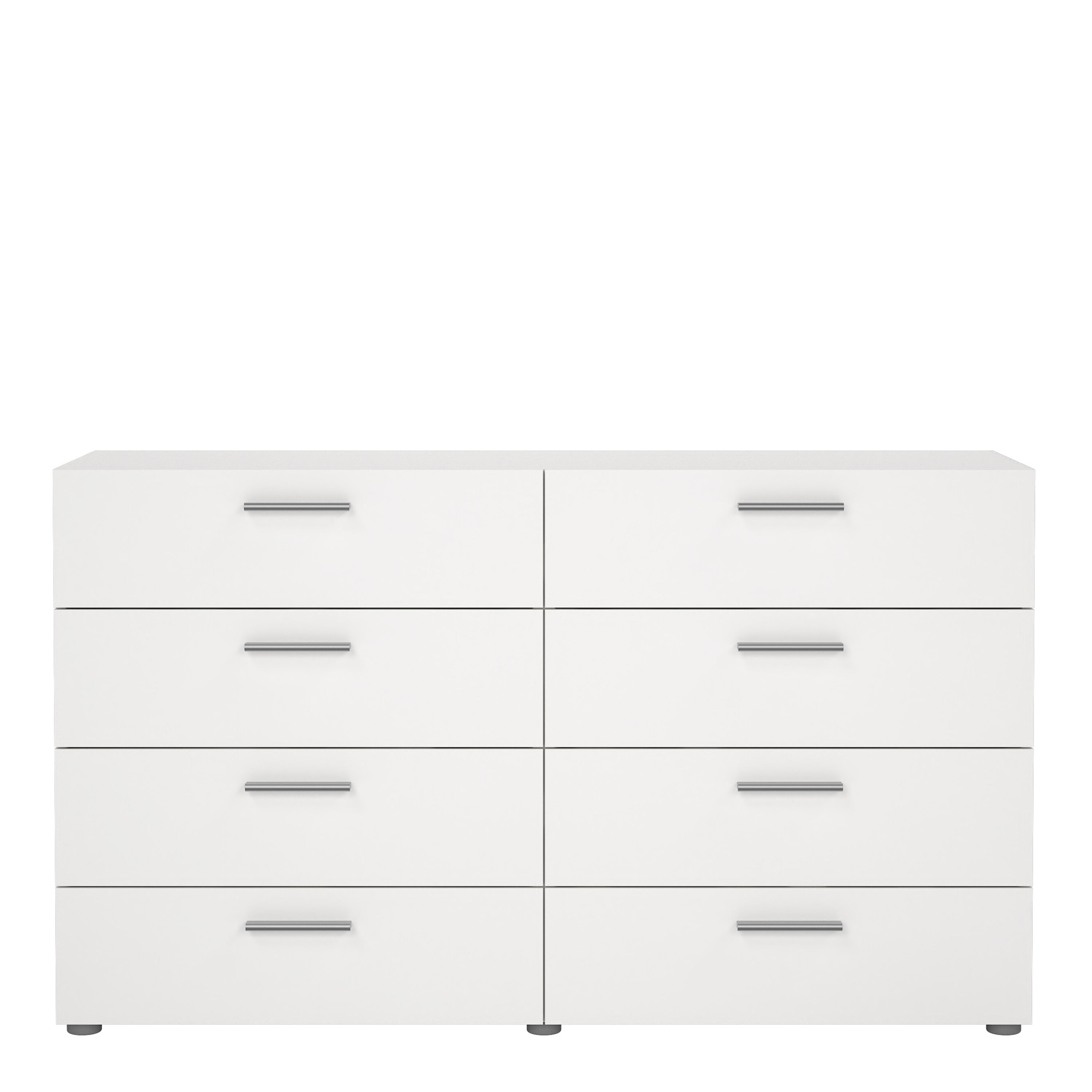 Pepe Wide Chest of 8 Drawers (4+4) in White – FTG, view 2