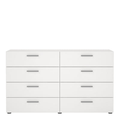 Pepe Wide Chest of 8 Drawers (4+4) in White – FTG, view 2