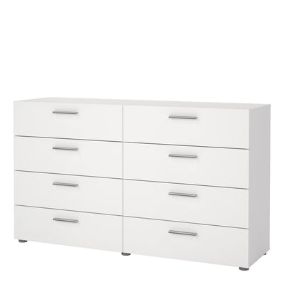 Pepe Wide Chest of 8 Drawers (4+4) in White – FTG, view 3