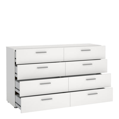 Pepe Wide Chest of 8 Drawers (4+4) in White – FTG, view 5