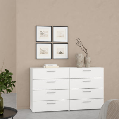Pepe Wide Chest of 8 Drawers (4+4) in White – FTG, view 8