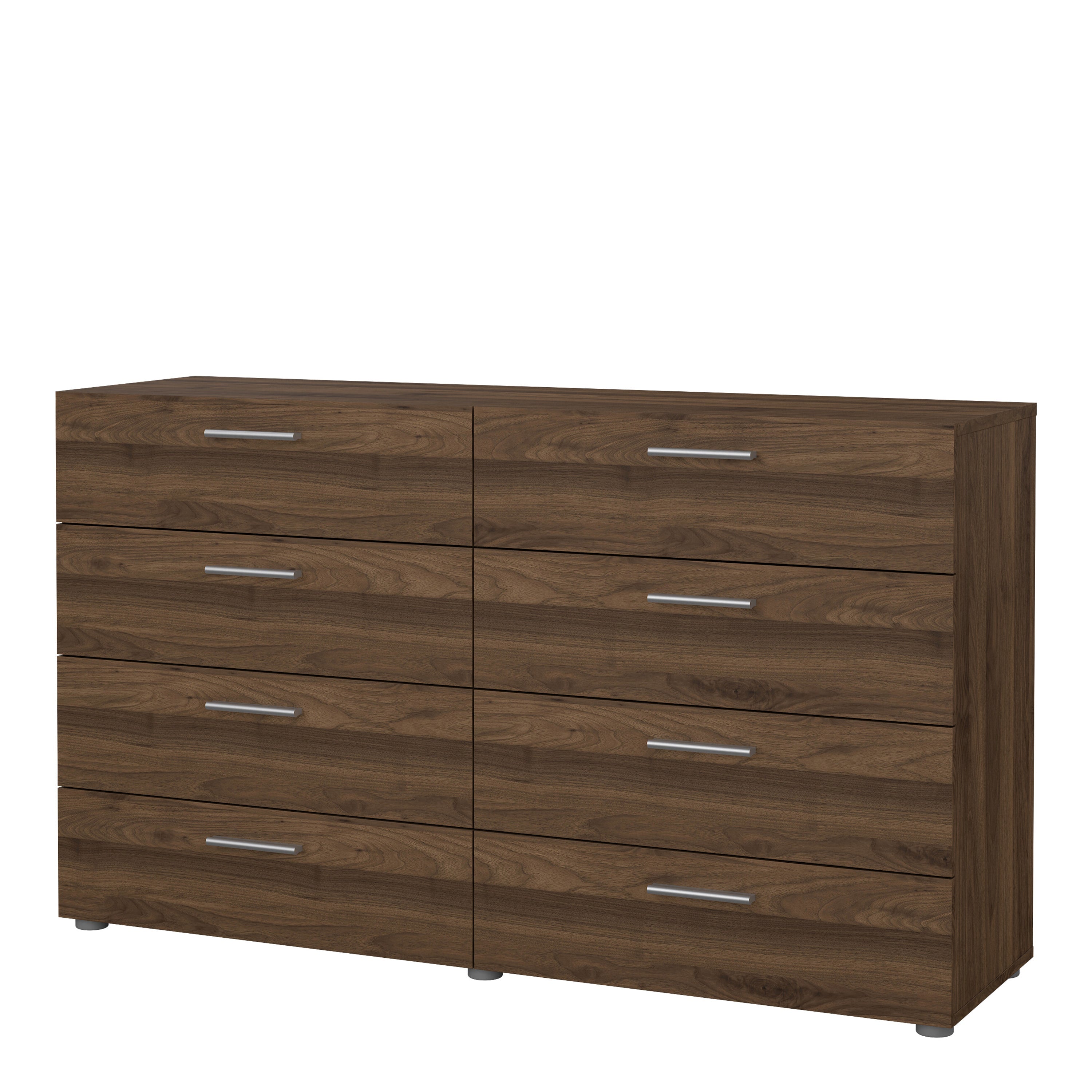Pepe Wide Chest of 8 Drawers (4+4) in Walnut – FTG, view 3