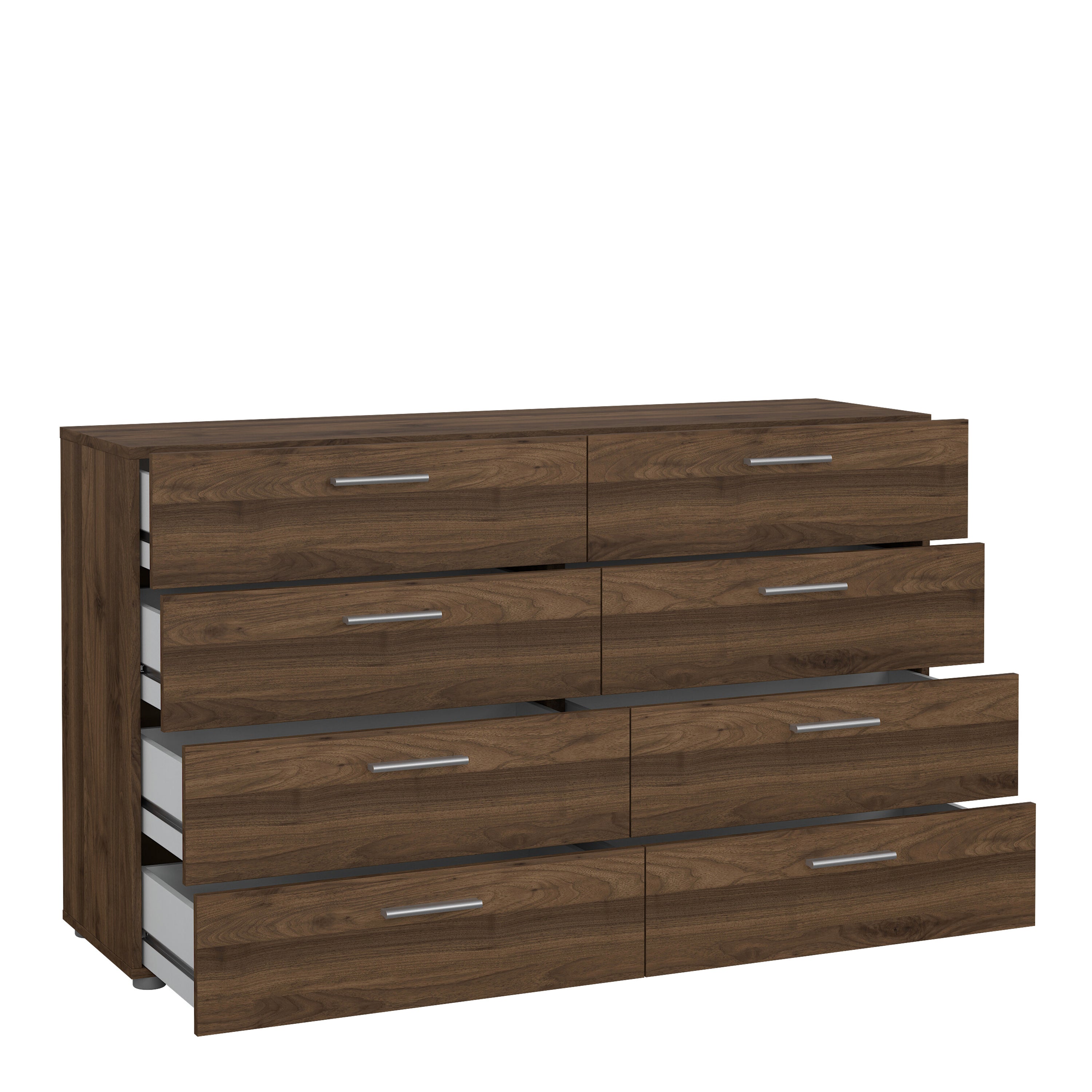Pepe Wide Chest of 8 Drawers (4+4) in Walnut – FTG, view 5