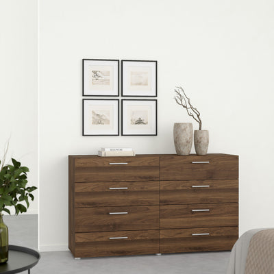 Pepe Wide Chest of 8 Drawers (4+4) in Walnut – FTG, view 6
