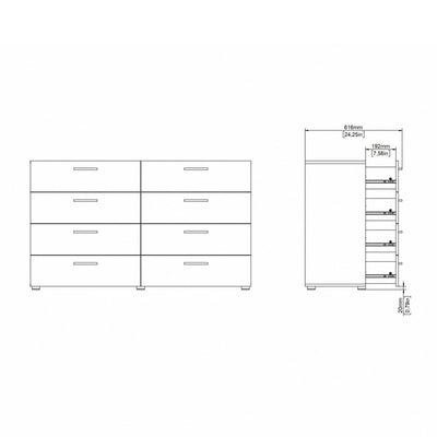 Pepe Wide Chest of 8 Drawers in Black – FTG, view 12