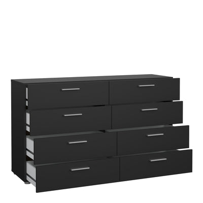 Pepe Wide Chest of 8 Drawers in Black – FTG, view 5