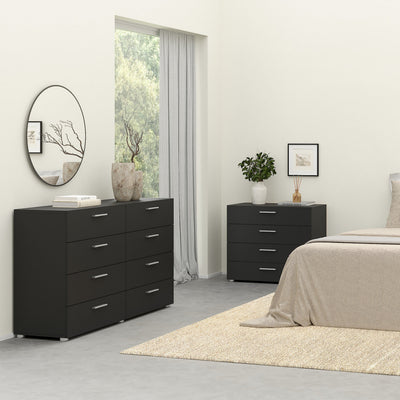 Pepe Wide Chest of 8 Drawers in Black – FTG, view 6