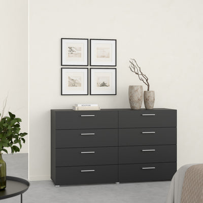 Pepe Wide Chest of 8 Drawers in Black – FTG, view 8