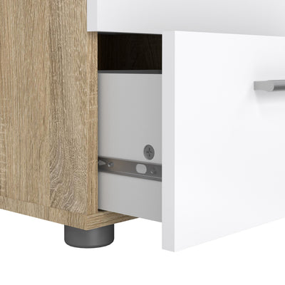 Pepe Bedside 2 Drawers in Oak structure/White High Gloss – FTG, view 7