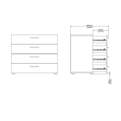 Pepe Chest of 4 Drawers in White – FTG, view 10