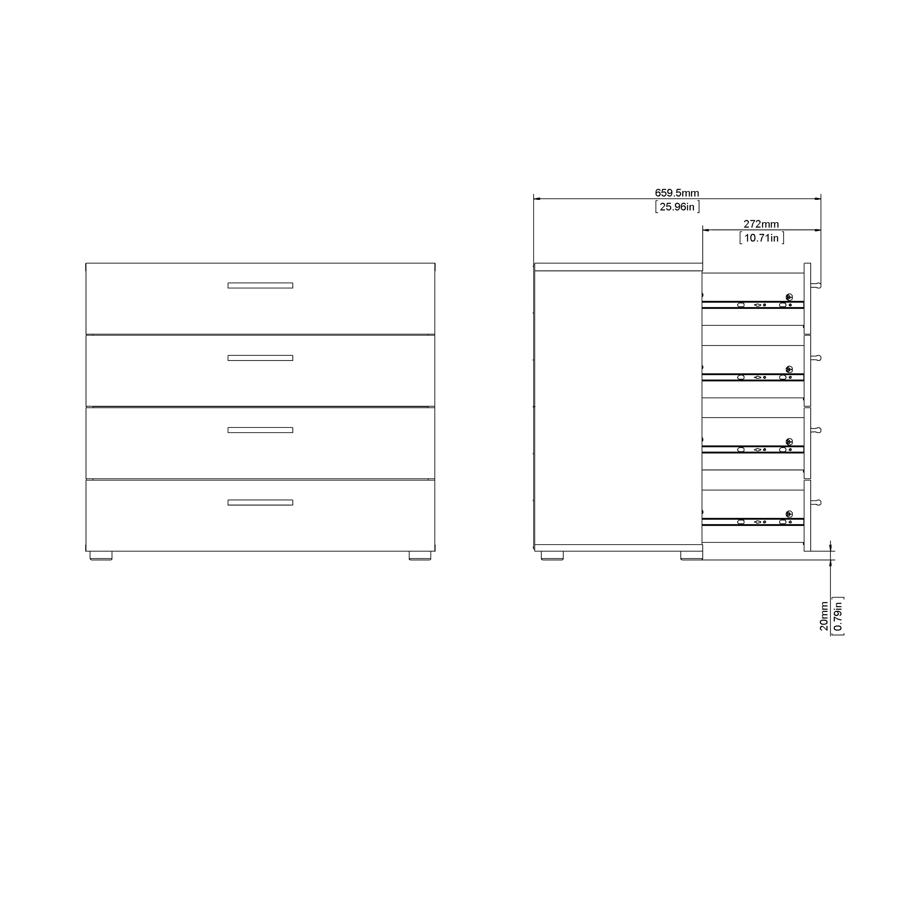 Pepe Chest of 4 Drawers in Oak – FTG, view 10