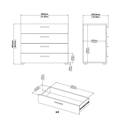 Pepe Chest of 4 Drawers in Oak – FTG, view 9