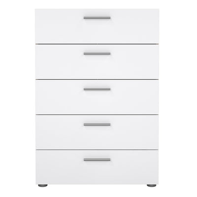 Pepe Chest of 5 Drawers in Oak with White High Gloss – FTG, view 2