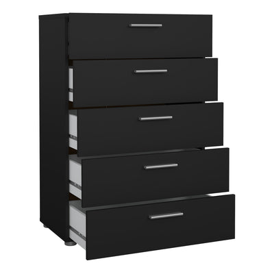 Pepe Chest of 5 Drawers in Black – FTG, view 4