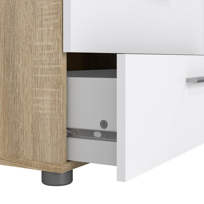 Pepe Wide Chest of 8 Drawers (4+4) in Oak structure/White High Gloss – FTG, view 7