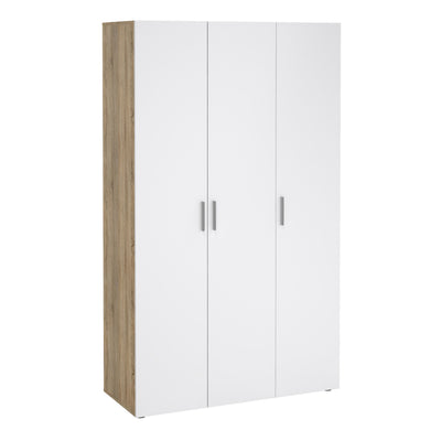 Pepe Wardrobe with 3 Doors in Oak with White High Gloss – FTG