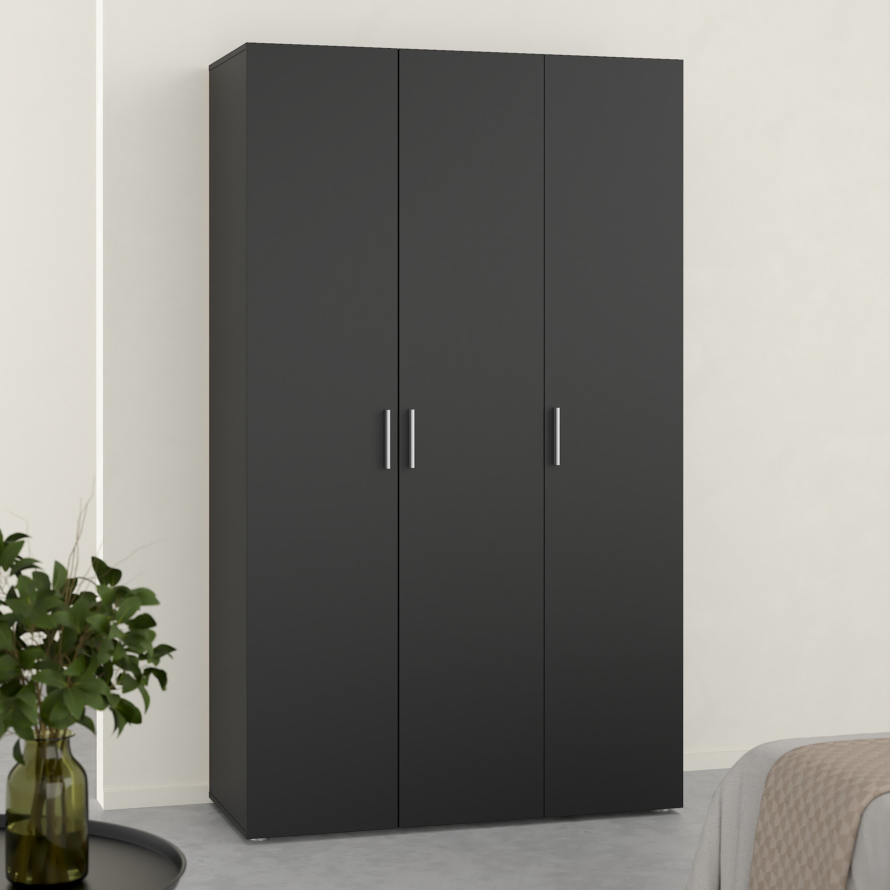 Pepe Wardrobe with 3 Doors in Black – FTG, view 6