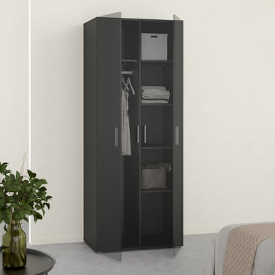 Pepe Wardrobe with 2 Doors in Black – FTG, view 7