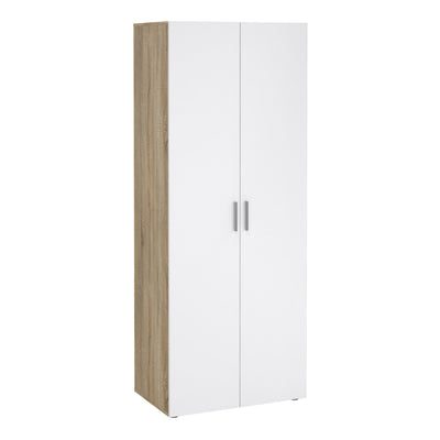 Pepe Package - Bedside 2 Drawers + Chest of 4 Drawers + Wardrobe with 2 Doors in Oak with White High Gloss – FTG, view 9