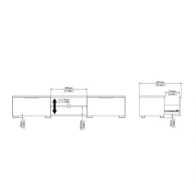 Match TV Unit 2 Drawers 2 Shelf in Truffle Oak – FTG, view 12