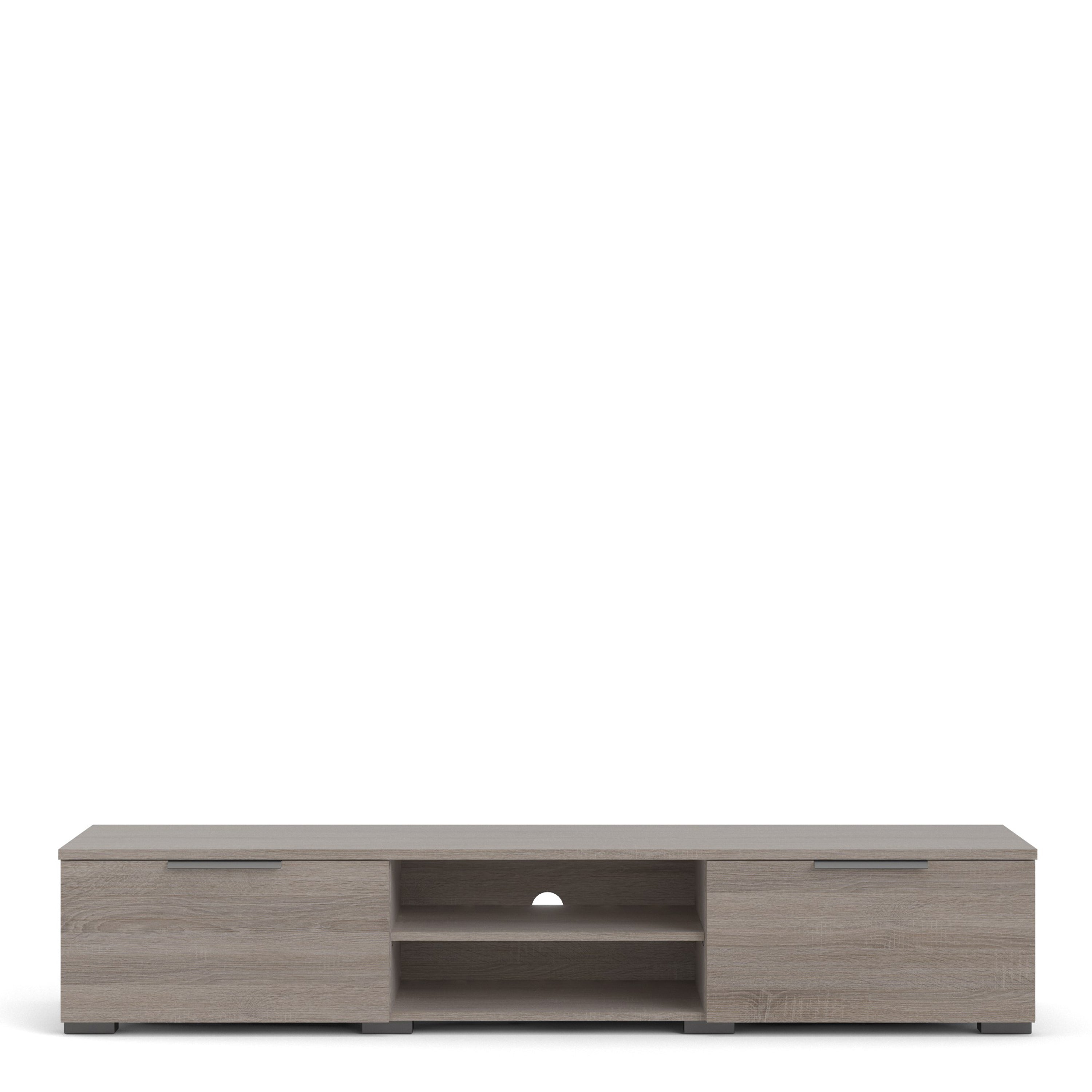Match TV Unit 2 Drawers 2 Shelf in Truffle Oak – FTG, view 2