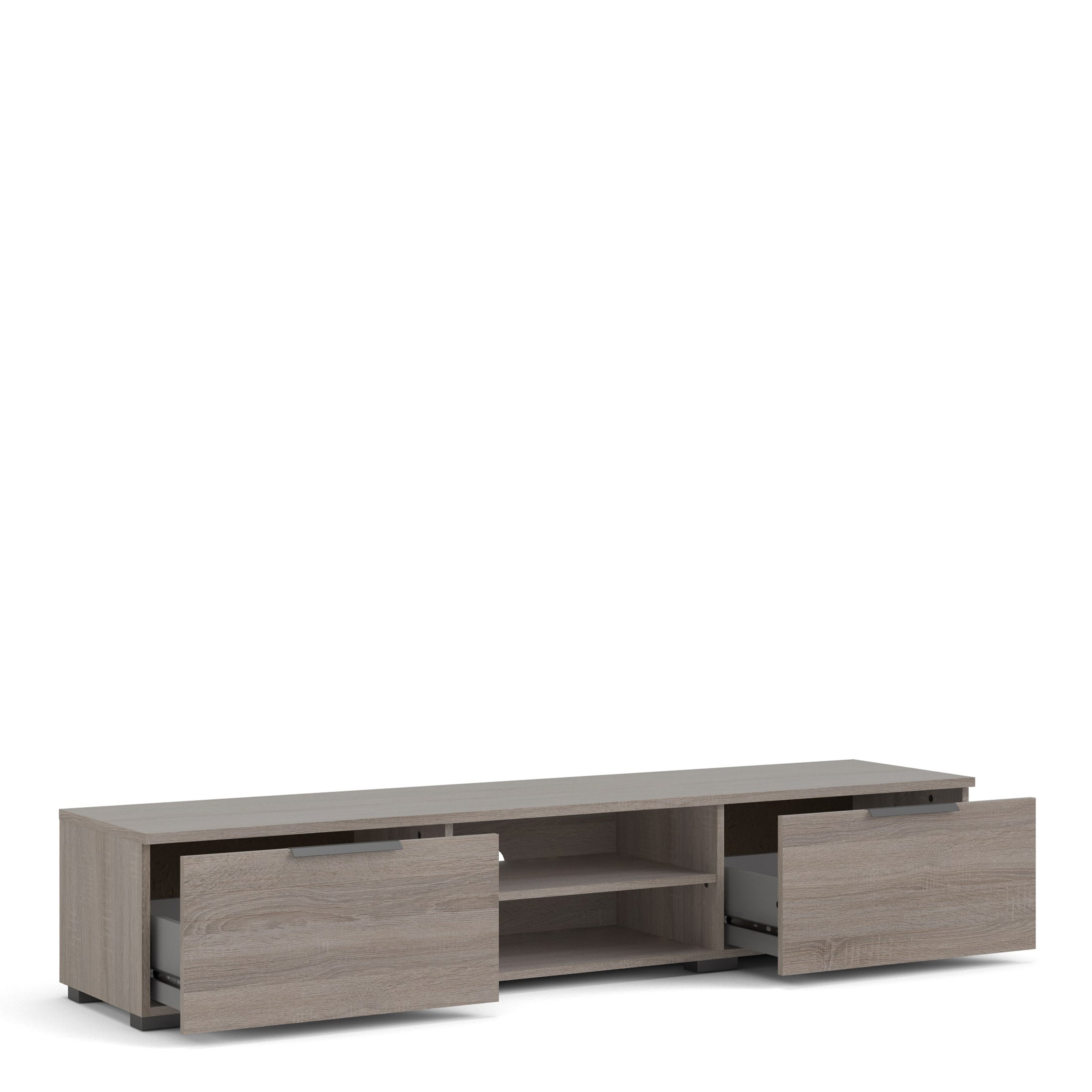 Match TV Unit 2 Drawers 2 Shelf in Truffle Oak – FTG, view 5