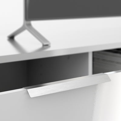 Match TV Unit 2 Drawers 2 Shelf in White High Gloss – FTG, view 10
