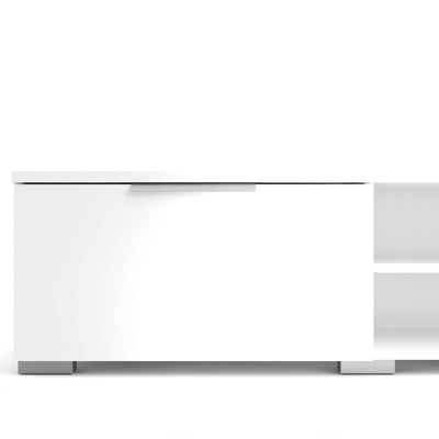 Match TV Unit 2 Drawers 2 Shelf in White High Gloss – FTG, view 8