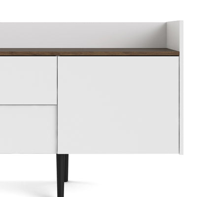 Unit Sideboard 2 Drawers 3 Doors in White and Walnut – FTG, view 10