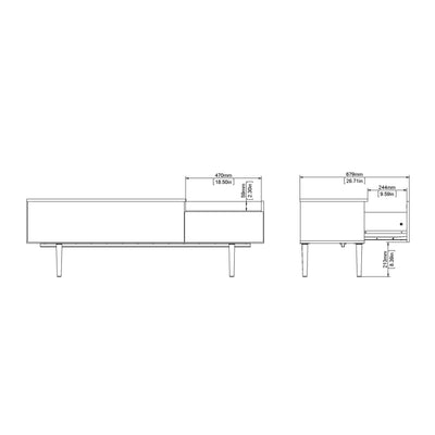 Unit Sideboard 2 Drawers 3 Doors in White and Walnut – FTG, view 13