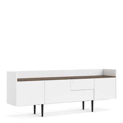 Unit Sideboard 2 Drawers 3 Doors in White and Walnut – FTG