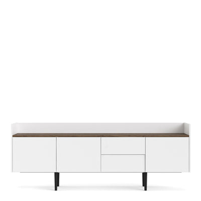 Unit Sideboard 2 Drawers 3 Doors in White and Walnut – FTG, view 2