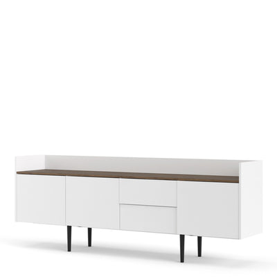 Unit Sideboard 2 Drawers 3 Doors in White and Walnut – FTG, view 3