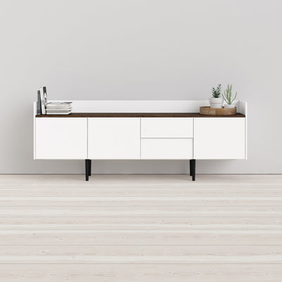 Unit Sideboard 2 Drawers 3 Doors in White and Walnut – FTG, view 6