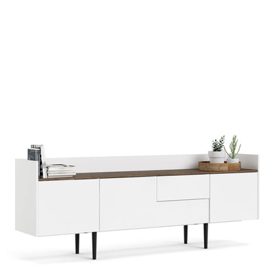 Unit Sideboard 2 Drawers 3 Doors in White and Walnut – FTG, view 7