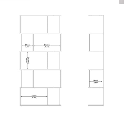 Maze Open Bookcase 4 Shelves in Jackson Hickory Oak and White – FTG, view 9