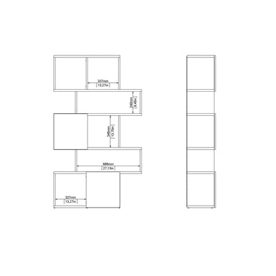 Maze Asymmetrical Bookcase with 3 Doors in Jackson Hickory and Black – FTG, view 10