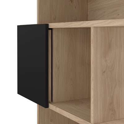 Maze Asymmetrical Bookcase with 3 Doors in Jackson Hickory and Black – FTG, view 7