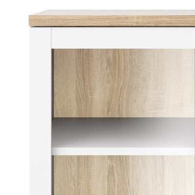 Roomers Display Cabinet Glazed 2 Doors in White and Oak – FTG, view 6