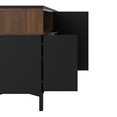 Roomers Sideboard 3 Drawers 3 Doors in Black and Walnut – FTG, view 8