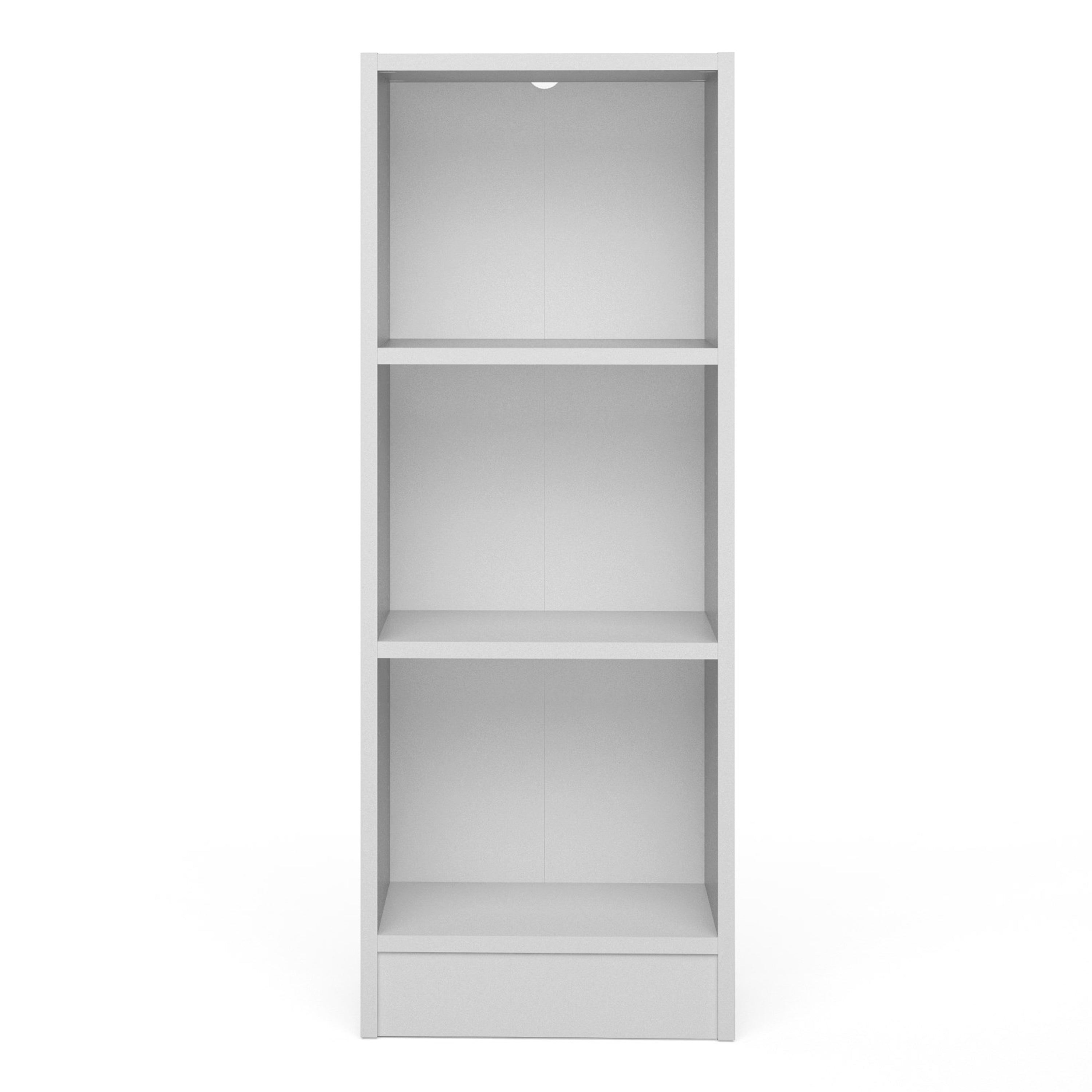 Basic Low Narrow Bookcase (2 Shelves) in White – FTG, view 2