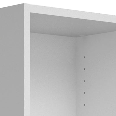 Basic Low Narrow Storage Cabinet in White (2 Shelves) with White Door