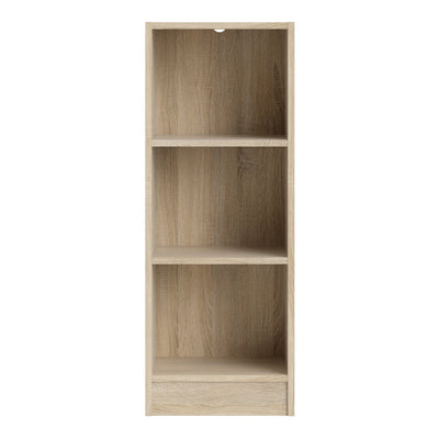 Basic Low Narrow Bookcase (2 Shelves) in Oak – FTG, view 2