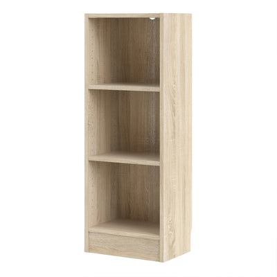 Basic Low Narrow Bookcase (2 Shelves) in Oak – FTG, view 3